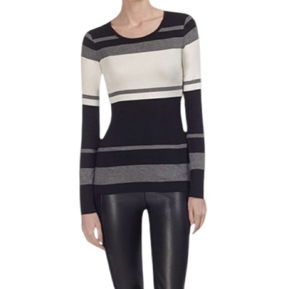 BAILEY 44 Multi-Stripe Crewneck Long Sleeve Tee L